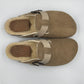 SABOT IN CROSTA DI CAMOSCIO CON PELLICCIA //