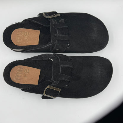 SABOT IN CROSTA DI CAMOSCIO CON PELLICCIA //